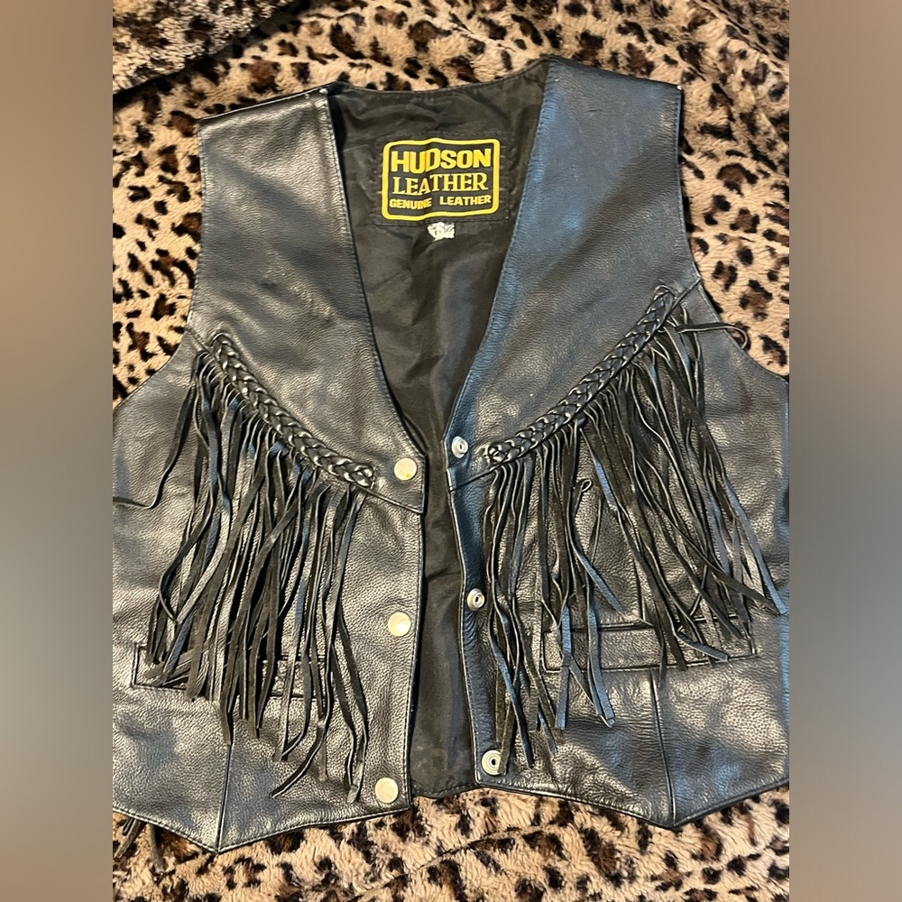 Hudson leather women’s leather fringe vest
